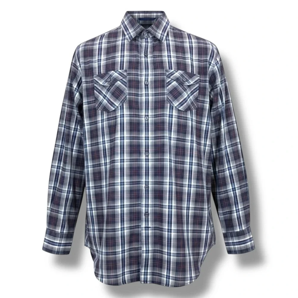 Banana Republic Shirt Mens (L) 16-16.5 Tall Large Plaid Long‎ Sleeve Button Down